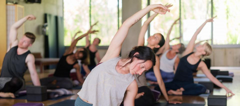 women doing yoga